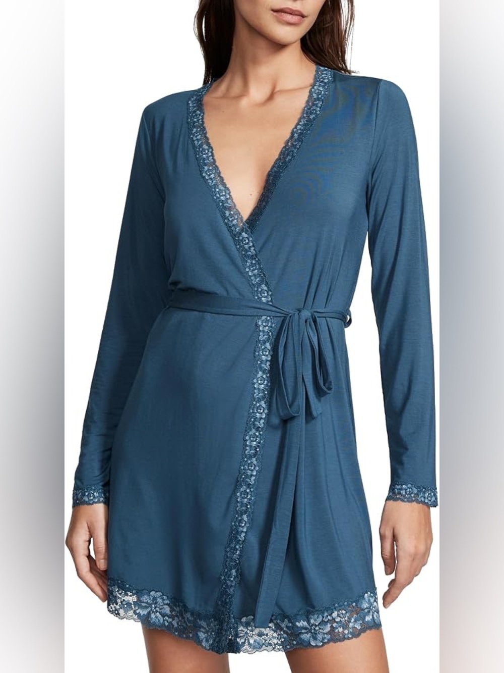 Victoria’s Secret Modal Lace Inset Robe - Picture 2 of 9